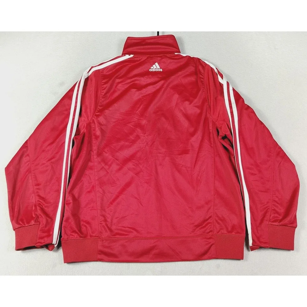 Adidas Track Jacket Mens Small Red NCAA Football Warm Up Full Zip Utah Utes
